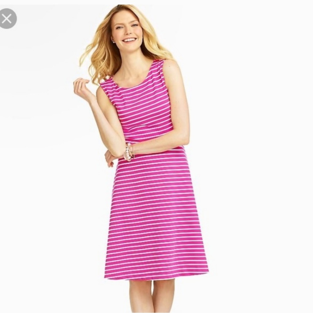 Talbots Edie Striped Fit & Flare Sz XL Dress